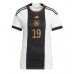 Tanie Strój piłkarski Niemcy Leroy Sane #19 Koszulka Podstawowej dla damskie MŚ 2022 Krótkie Rękawy